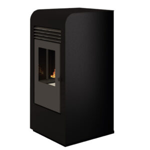 Kominek na pellet Eva Calor Giada 9kW z nadmuchem — czarny