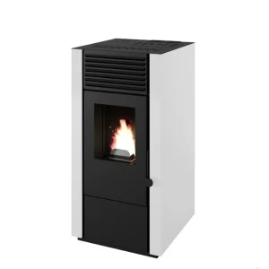 kominek na pellet Eva Calor Marisa 9 kW z nadmuchem biały