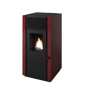 Kominek na pellet Eva Calor Marisa 9 kW z DGP — czerwony