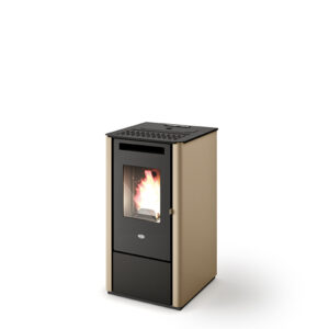 Kominek na pellet Eva Calor Thelma 9 kW z nadmuchem — beżowy