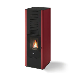 Kominek na pellet Eva Calor Karen 9 kW — czerwony