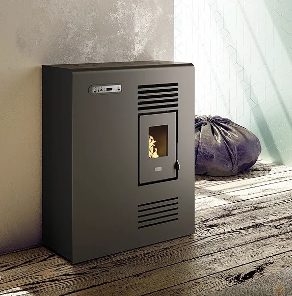 Kominek na pellet Eva Calor Tina 4kW z nadmuchem wizualizacja