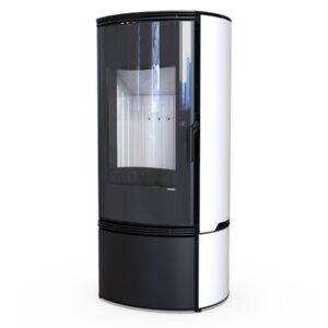 Kominek na drewno Defro Home Orbis 9 kW — biały