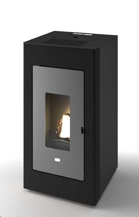 Piec na pellet z płaszczem wodnym Eva Calor Luisa Hydro 11 kW — czarny