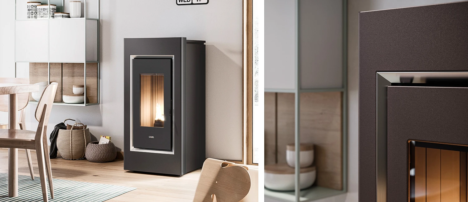 piecyk na pellet w salonie