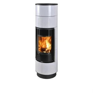 Kominek na drewno Thorma Delia Extra 7,5 kW — biały kafel