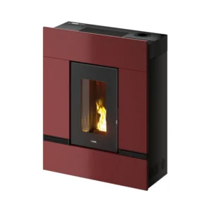 Kominek na pellet Mithos UP Plus 12,0 kW – Cadel — bordowa blacha