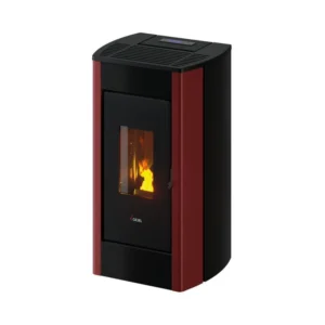 Kominek na pellet Perla 7,0 kW – Cadel — bordowa blacha