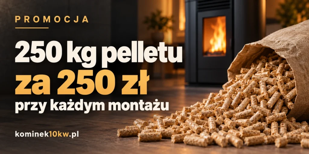 250 kg pelletu za 250 zł przy każdym montażu w Kominek10KW